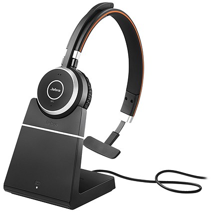 Jabra Evolve 65 Monaural Bluetooth Wireless Headset with Stand Microsoft Teams Version 6593-823-399