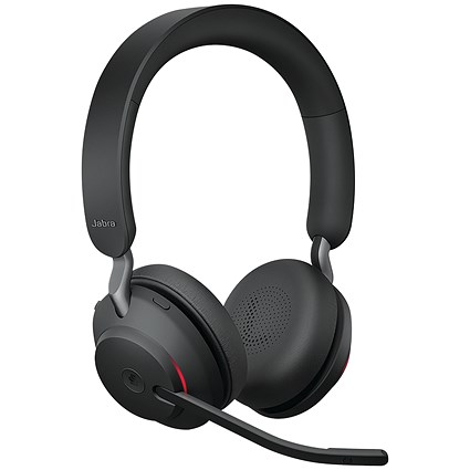 Jabra Evolve2 65 380A MS Stereo Headset Black Including Charging Stand 26599-999-989