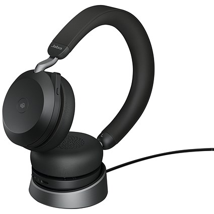 Jabra Evolve2 75 USB-C Headset with Charging Stand Microsoft Teams Versions Black 27599-999-889