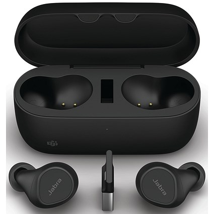 Jabra Evolve2 Wireless Bluetooth Ear Buds, USB-A, UC with Wireless Charging Pad