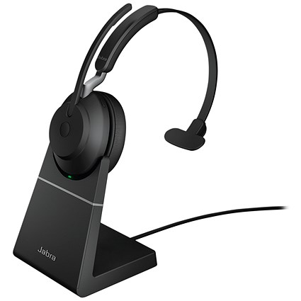 Jabra Evolve2 65 Mono Headset USB-A with Charging Stand Unified Communication Black 26599-889-989989