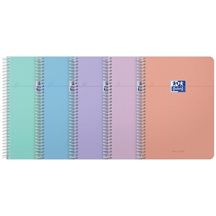 Oxford Smart Pastel Notebook, A5, Ruled, 160 Pages, Assorted, Pack of 5 Oxford Smart Pastel Notebook, A5, Ruled, 160 Pages, Assorted, Pack of 5