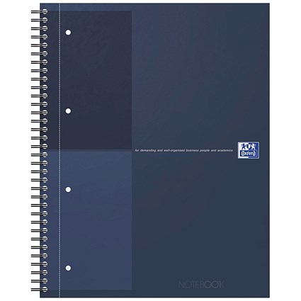 Oxford Hardback Twin Wire Notebook, A4+, Ruled, 160 Pages, Blue