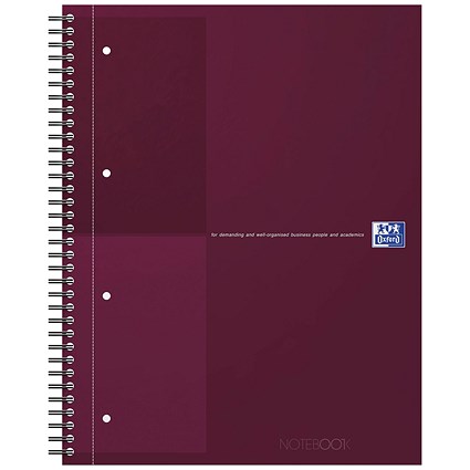 Oxford Hardback Twin Wire Notebook, A4+, Ruled, 160 Pages, Red