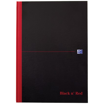 Black n' Red Casebound Notebook, A4, Smart Ruled, 90gsm, 96 Pages