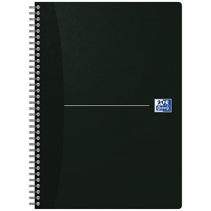 Oxford Office Soft Cover Wirebound Notebook, A4, Ruled, 180 Pages, Black, Pack of 5