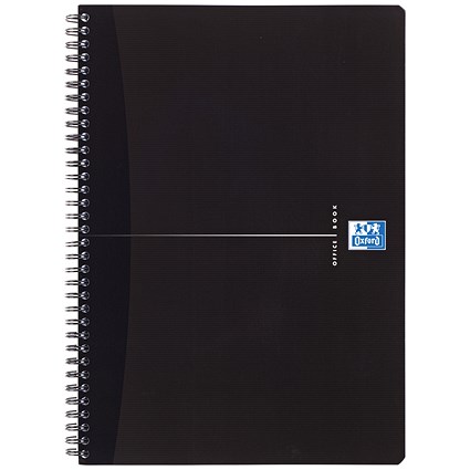 Oxford Office Soft Cover Wirebound Notebook, A5, Ruled, 180 Pages, Black, Pack of 5