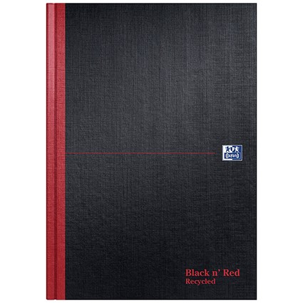 Black n' Red Hardback Casebound Recycled Notebook, A4, Ruled, 192 Pages, Pack of 2 Black n' Red Hardback Casebound Recycled Notebook, A4, Ruled, 192 Pages, Pack of 2