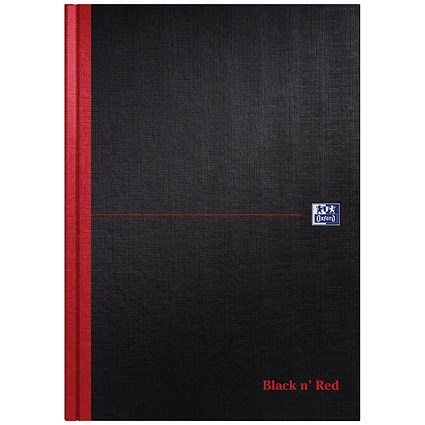 Black n' Red Casebound Hardback Notebook, A4, Ruled, 192 Pages, Pack of 2
