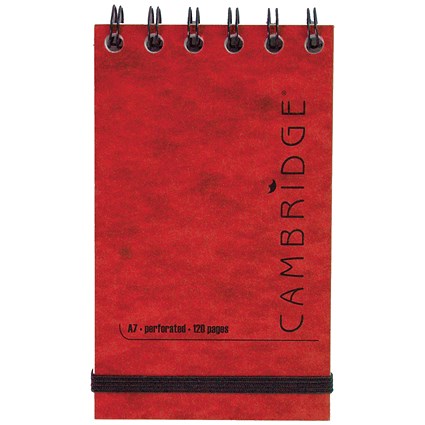 Cambridge Elasticated Red Notebook 76 x 127mm (Pack of 10)