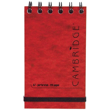 Cambridge Elasticated Red Notebook 76 x 127mm (Pack of 10)