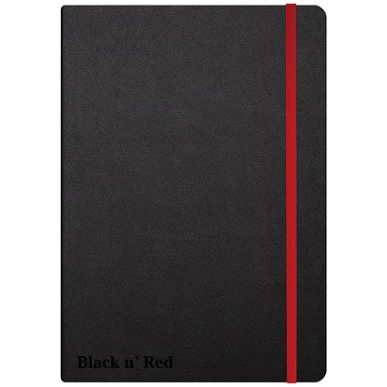 Black n' Red Casebound Notebook, A5, Ruled & Numbered, 144 Pages