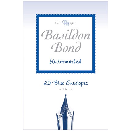 Basildon Bond Envelopes, Peel and Seal, Blue, 95 x 143mm, 10 Packs of 20 Basildon Bond Envelopes, Peel and Seal, Blue, 95 x 143mm, 10 Packs of 20