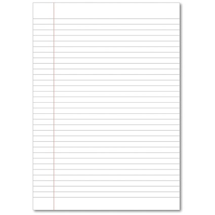 Hamelin Loose Leaf Paper 8mm Lined 1000 Page Unpunched with Margin A4 (Pack of 5)
