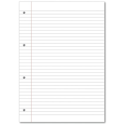 Hamelin Loose Leaf Paper 8mm Lined 1000 Page Punched 4 Hole A4 (Pack of 5)