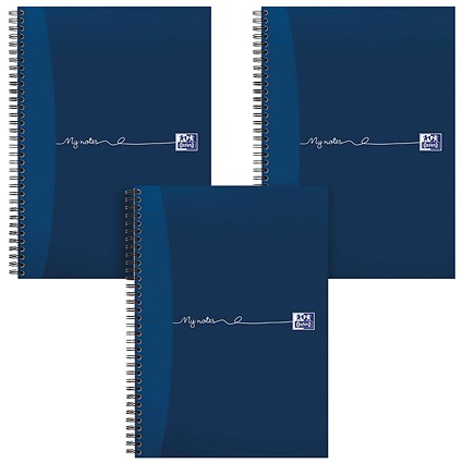 Oxford My Notes Wirebound Notebook, A4, Ruled with Margin, 200 Pages, Blue, Pack of 3 Oxford My Notes Wirebound Notebook, A4, Ruled with Margin, 200 Pages, Blue, Pack of 3