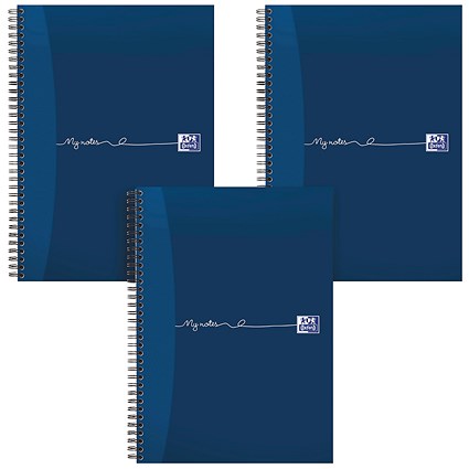 A5 Notebook Wirebound Lined Oxford My Notes Pack of 3 200 Page 