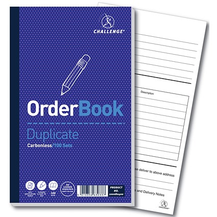 Challenge Carbonless Order Duplicate Book, 100 Sets, 210x130mm, Pack of 5 Challenge Carbonless Order Duplicate Book, 100 Sets, 210x130mm, Pack of 5