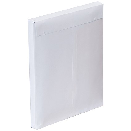 Plus Fabric C4 Gusset Envelopes, 25mm Gusset, Peel & Seal, White, Pack of 100