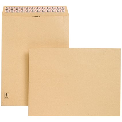 New Guardian Heavyweight Pocket Envelopes, 406x305mm, Manilla, Peel and Seal, 130gsm, Pack of 125