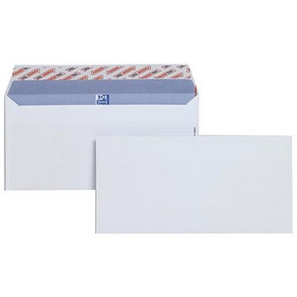 Plus Fabric Plain DL Envelopes, White, Peel and Seal, 120gsm, Pack of 500