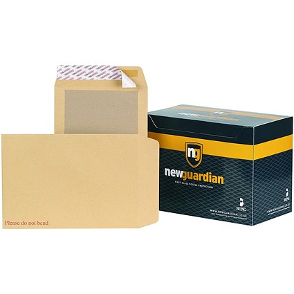 New Guardian C4 Heavyweight Board-backed Envelopes, 130gsm, Peel & Seal, Manilla, Pack of 125