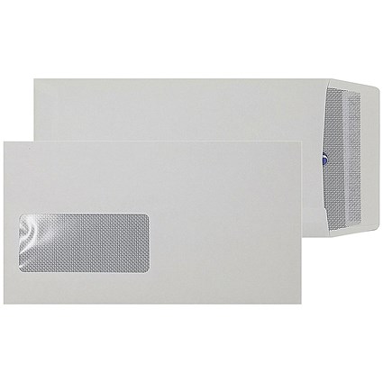 Plus Fabric DL Envelopes with Window, White, Peel and Seal, Pack of 500
