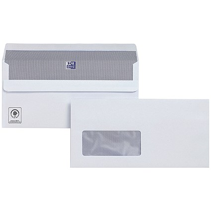 Plus Fabric DL Envelopes, High Window, White, Self Seal, 120gsm, Pack of 500