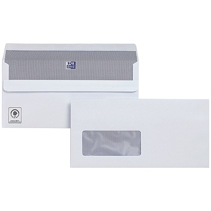 Plus Fabric DL Envelopes, High Window, White, Self Seal, 120gsm, Pack of 500