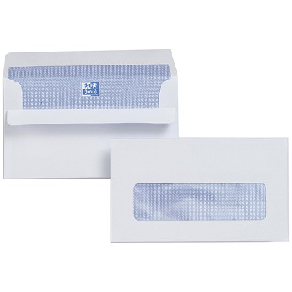 Plus Fabric Wallet Envelopes, Window, 89x152mm, 120gsm, White, Press Seal, Pack of 500