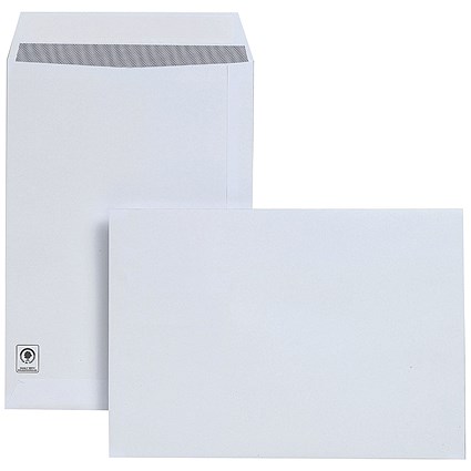 Plus Fabric C4 Pocket Envelopes, White, Press Seal, 120gsm, Pack of 250