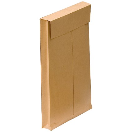New Guardian Heavyweight Gusset Envelopes, 381x254mm, 25mm Gusset, Peel & Seal, Manilla, Pack of 100