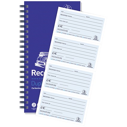 Challenge Carbonless Wirebound Duplicate Receipt Book, 200 Sets, 141x280mm, Pack of 1 Challenge Carbonless Wirebound Duplicate Receipt Book, 200 Sets, 141x280mm, Pack of 1