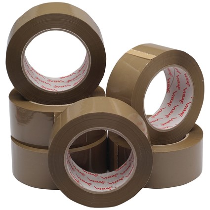 Polypropylene Packaging Tape 50mmx132m Brown (6 Pack) HPPB-480132-25