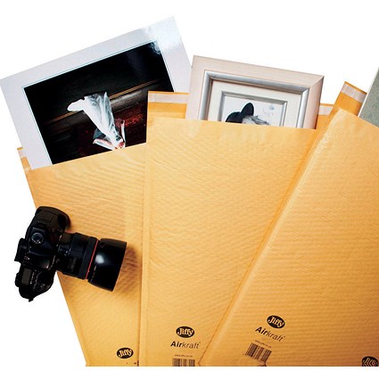 Jiffy Airkraft No.00 Bubble Lined Postal Bags, 115x195mm Peel & Seal, Gold, Pack of 200