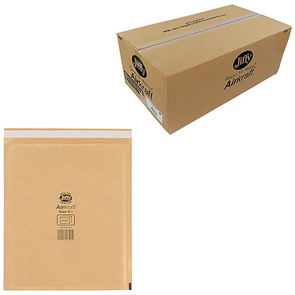 Jiffy Airkraft No.5 Bubble Lined Postal Bags, 260x345mm Peel & Seal, Gold, Pack of 100