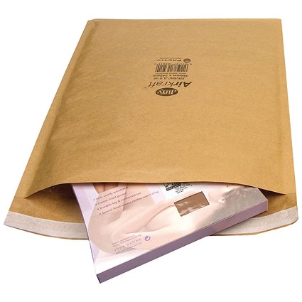 Jiffy Airkraft No.1 Bubble Lined Postal Bags, 170x245mm Peel & Seal, Multi Gold, Pack of 10