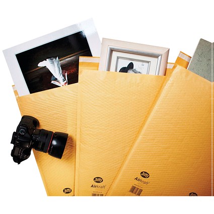 Jiffy Airkraft No.3 Bubble Lined Postal Bags, 220x320mm Peel & Seal, Multi Gold, Pack of 10