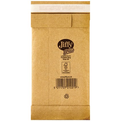 Jiffy No.00 Padded Bag,105x229mm, Gold, Pack of 200