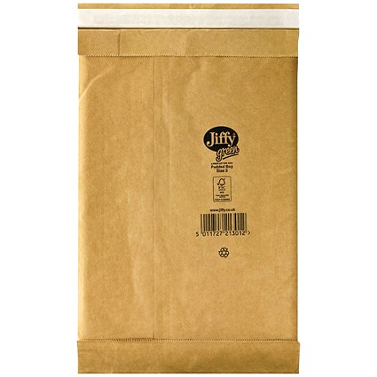 Jiffy No.3 Padded Bag Envelopes, 195x343mm, Brown, Pack of 100