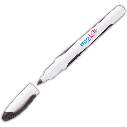 Ergo-Brite Rubber Grip Drywipe Marker, Black, Pack of 10