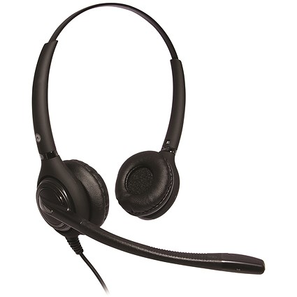 JPL-502S Binaural Stereo USB Adjustable Headset Black JPL-502S-USB