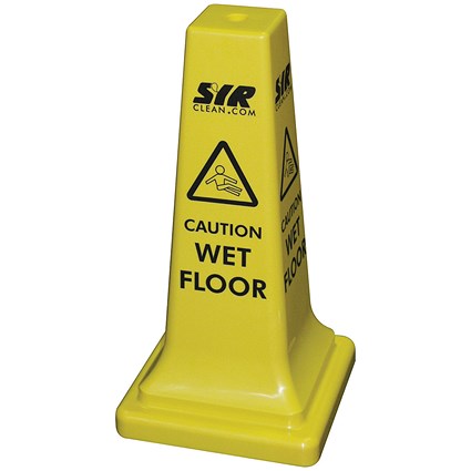 SYR Caution Wet Floor Hazard Warning Cone 21 Inches 992387 SYR Caution Wet Floor Hazard Warning Cone 21 Inches 992387