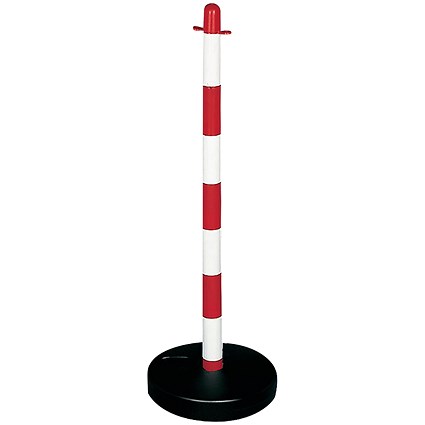 Demarcation Barrier Chain Support Post Red/White