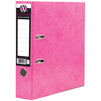 Concord A4 IXL Lever Arch Files, Pink, Pack of 10