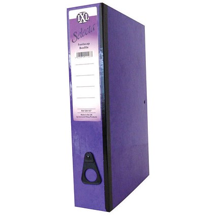 Concord IXL Box File, 80mm Spine, Foolscap, Purple, Pack of 10