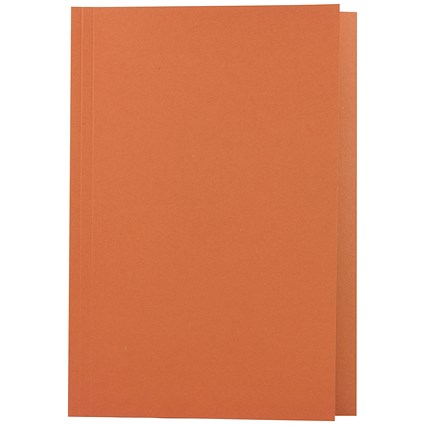 Guildhall Square Cut Folders, 250gsm, Foolscap, Orange, Pack of 100