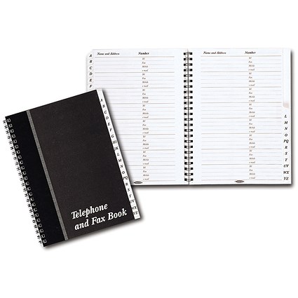 Concord Wirebound Telephone and Fax Index Book A5