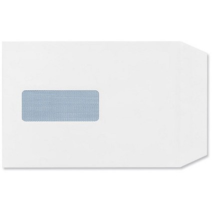 Plus Fabric Envelopes Pocket Press Seal Window 110gsm C5 White [Pack 250]