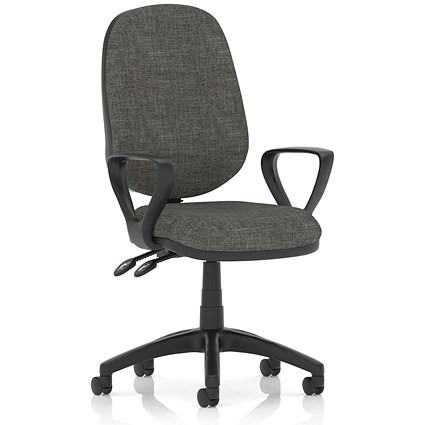 Eclipse Plus II Operator Chair, Fixed Height Arms, Charcoal